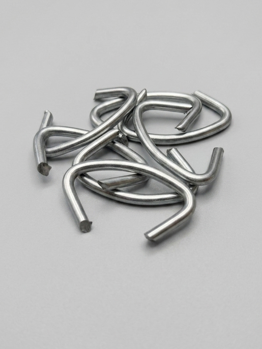 Galvanized steel hog rings for chain link fence