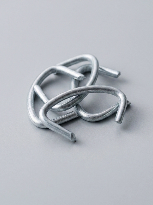 Galvanized steel hog rings for chain link fence