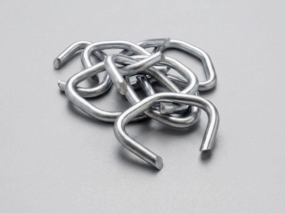 Galvanized steel hog rings for chain link fence