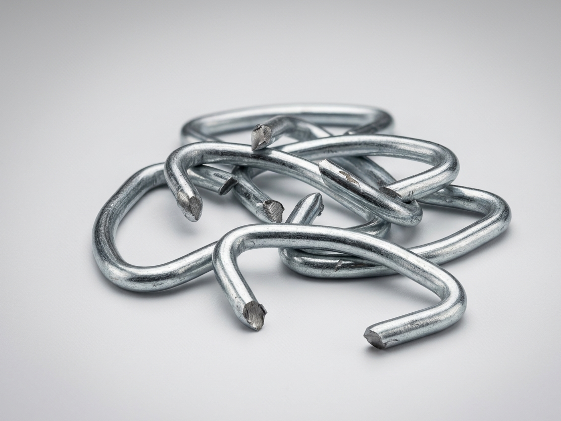 Galvanized steel hog rings for chain link fence